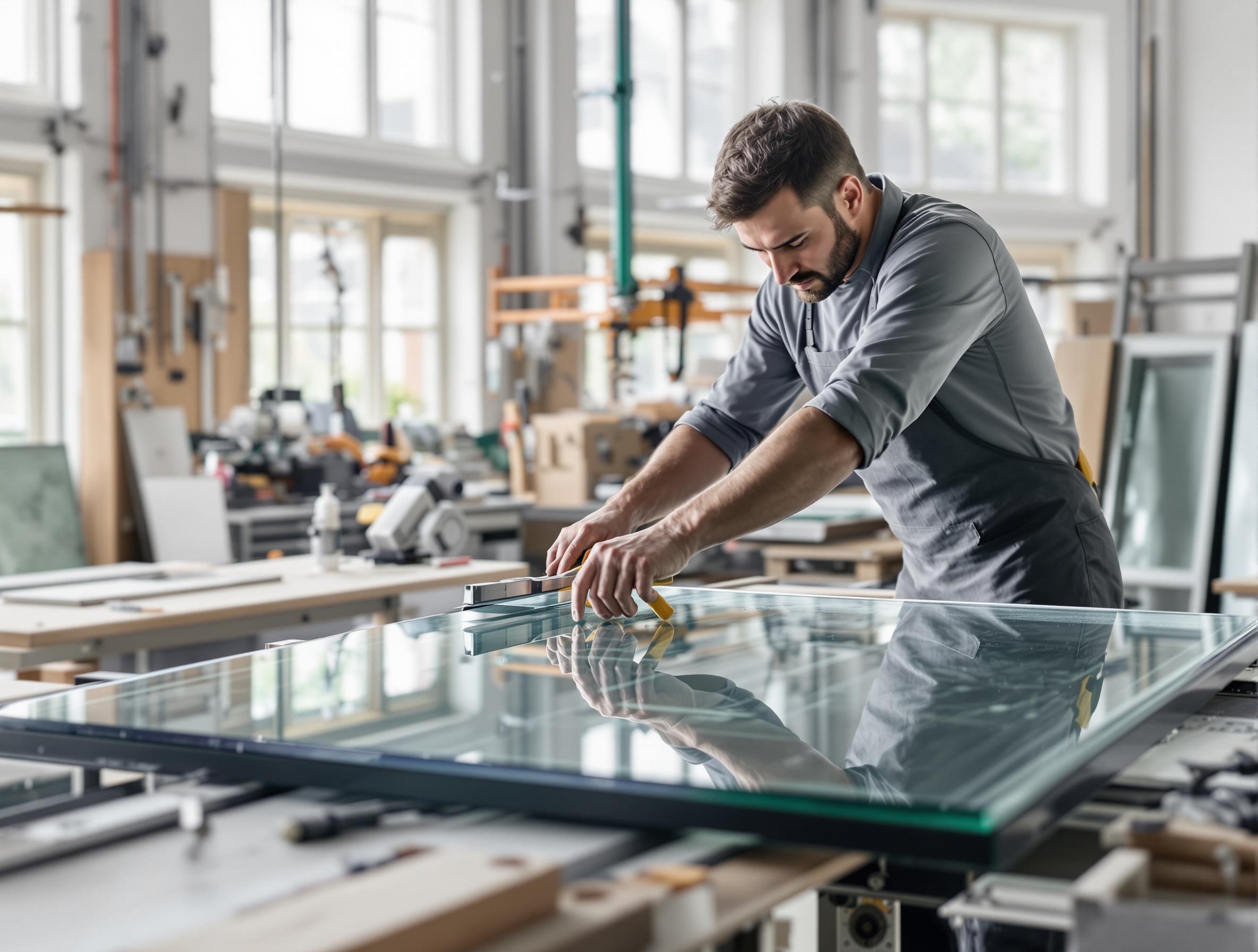 Découpe de verre sur mesure par un miroitier à Evere